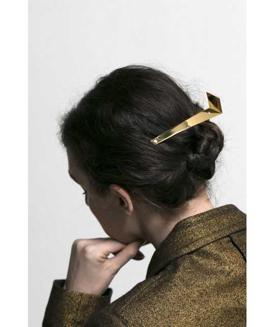 modern french twist with gold barrette