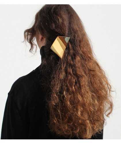 barrette géométrique pour cheveux en laiton