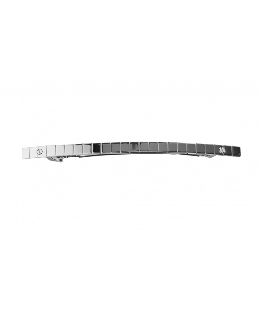 Barrette à Cheveux 3.5 Pouces En Métal Argenté Et Cristal Ambre - Neuve Avec étiquettes